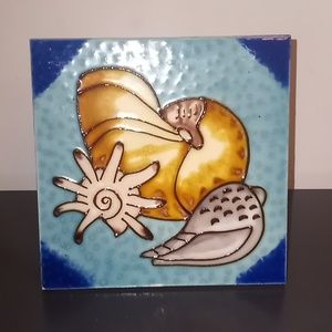 Decorative Seashell Shell Picture Tile Summer Beach Made in Hawaii